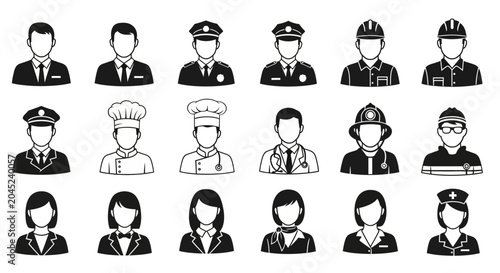 Photos Comprehensive collection of various professional occupation avatars and career j