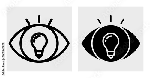 Tableau sur toile World creativity day line and solid icon set with innovation, idea, imagination,