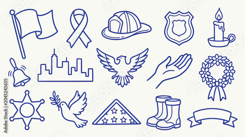 Photos Collection of Symbols Representing Remembrance, Service, and Patriotism