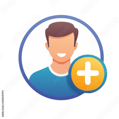 User profile icon with a plus sign