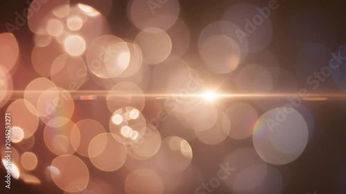 Bright lens flare with colorful bokeh lights abstract background