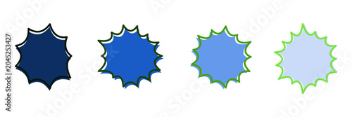 Canvastavla Set of Four Gradient Starburst Graphic Elements for Sale Tags and Promotional Ba
