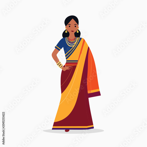 Indian Woman in Traditional Sari
