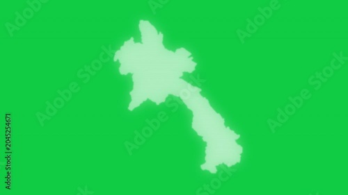 Laos VHS old screen effect map pop animation green background