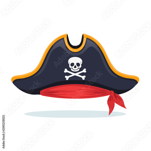Pirate hat with skull and crossbones symbol