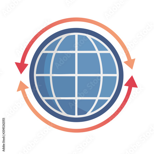 Globe with surrounding arrows icon