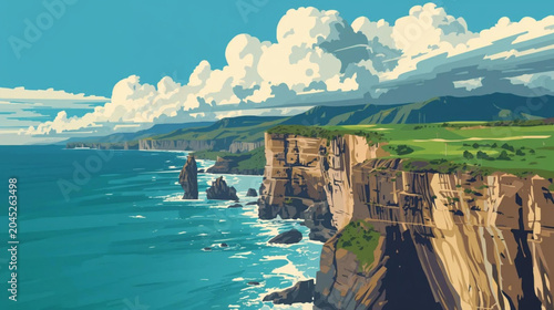 Foto Illustration of a ocean scene