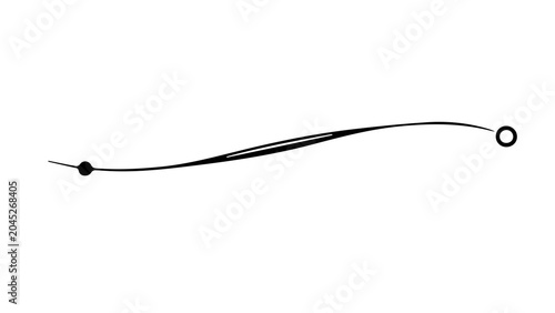 Minimalist Decorative Curved Line Divider with Dot and Circle Ends