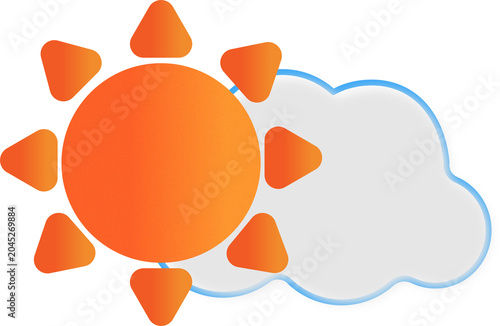 Sunny with Occasional Clouds Weather Icon Vector Illustration
