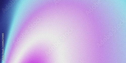 Quadro su tela Grainy pastel purple-blue curved wave gradient abstract background, retro noise-textured blurred color flow design
