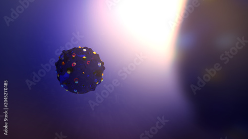 Cuadro en lienzo A 3D Cinematic Simulation of Polio Virus Particles