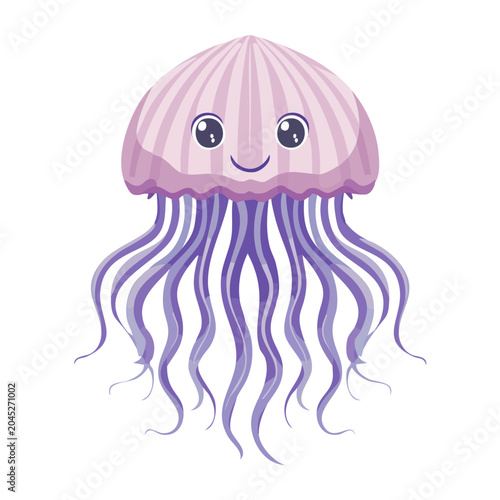 Cute cartoon jellyfish illustration
