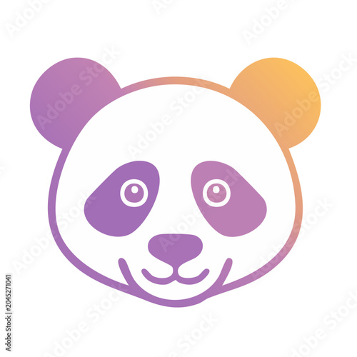 Cute Panda Face Icon with Gradient Colors
