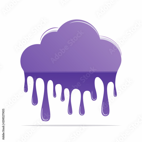 Purple Cloud Dripping Paint