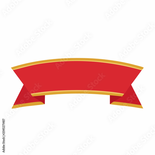 Red Ribbon Banner with Gold Trim