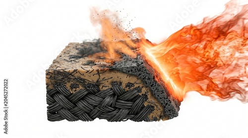 3D Microscopic Cross-Section of Ablative Heat Shield Vaporization
