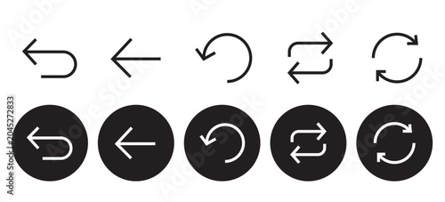 Return arrow icon refund symbol. Reverse exchange collection . Product delivery back collection. Line vector icon . Vector illustration