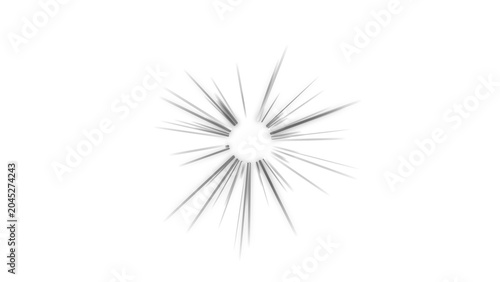 PNG image of Abstract monochrome explosion effect featuring sharp radial lines with a soft gradient focus presented as a graphic element on transparent background