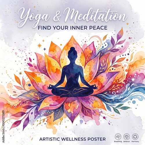 Embrace serenity and wellness on the International day of yoga with this beautiful meditative lotus artwork
