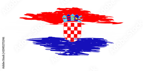 Fotografía croatian flag with grunge style