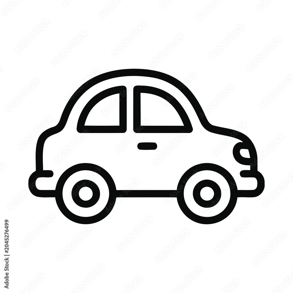 Obraz premium Simple Outline Hand Drawn Minimalist Car Icon Representation