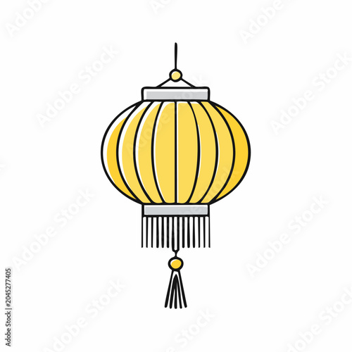Yellow Chinese Lantern with Tassel