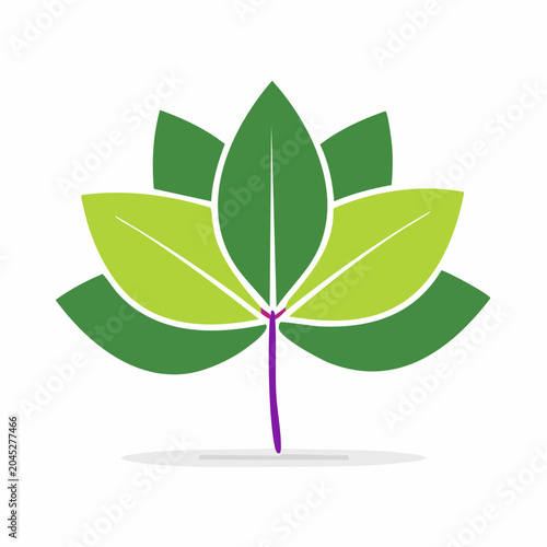 Stylized Green Lotus Flower Logo