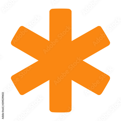 Orange Star of Life symbol on white background