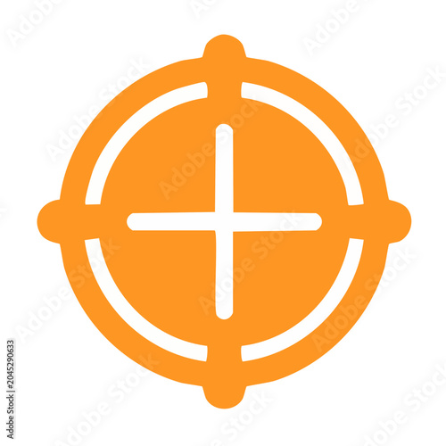 Orange target icon with white crosshairs on white background