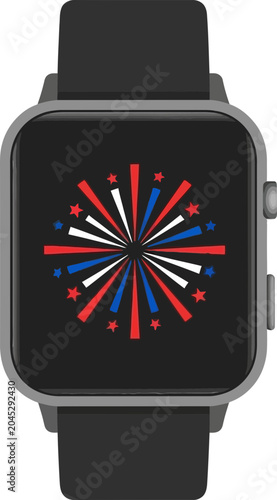 Happy 4th of July America Day on a Smartwatch