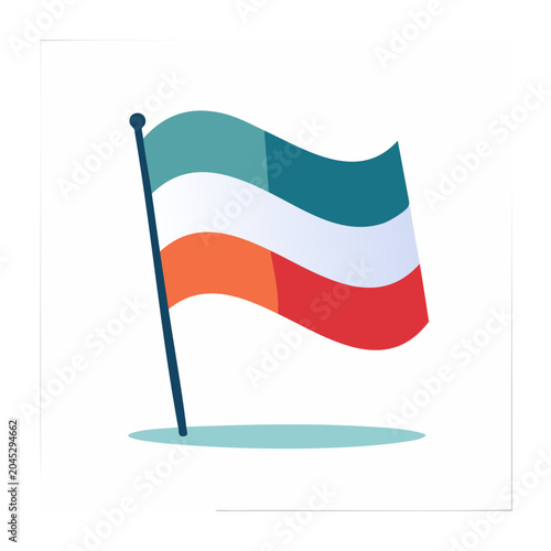 Waving flag in flat design style