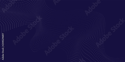 Canvas Print Line dots blue wavy halftone background