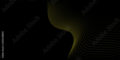 Black abstract old backround with yellow curve line for backdrop line yellow
