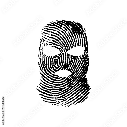 Fingerprint Balaclava Mask Security Vector Icon