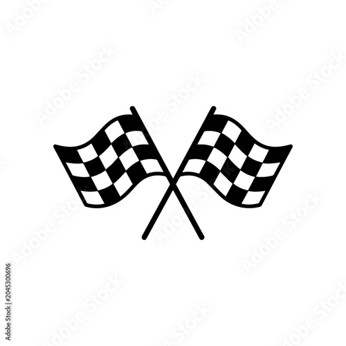 Crossed Checkered Racing Flags