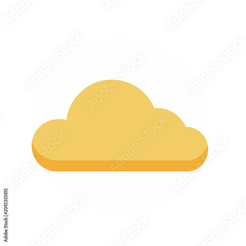 Yellow cloud icon in flat design style