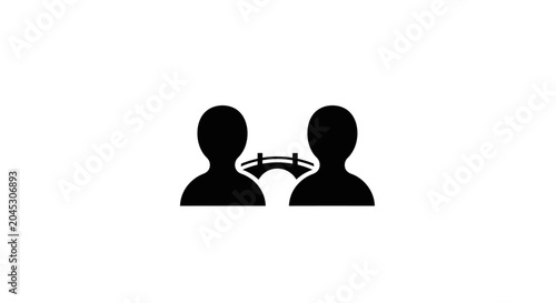 Two people communicating with speech bubble.