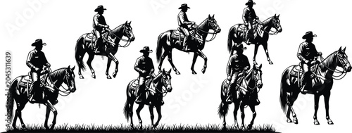 Photos Cowboy Riding Horse Collection with Western Riders on Horses Detailed Vintage Ve