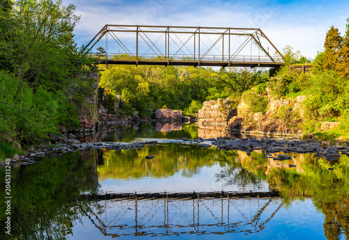 Quadro su tela 1908 Palisades Iron Bridge Morning View South Dakota