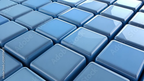 Glossy Blue Square Tiles in Abstract Modern Design for Background Use