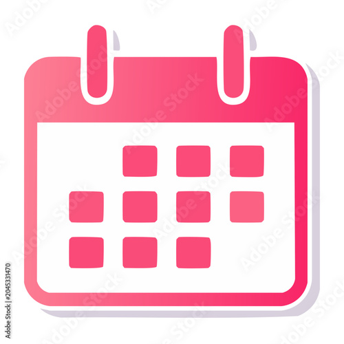 Pink calendar icon with gradient