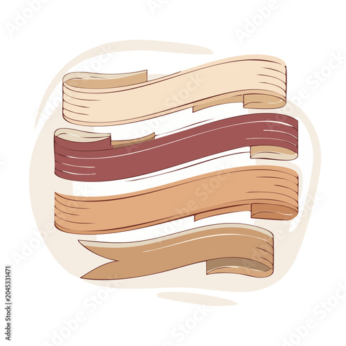 Set of vintage ribbon banners with text space