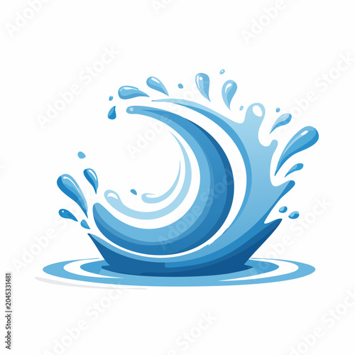 Stylized Blue Water Wave Splash