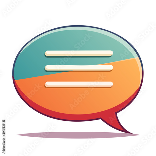Speech bubble icon with lines for text