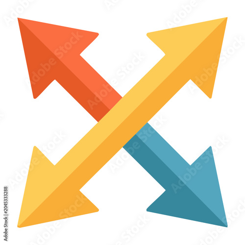 Four Arrows Pointing in Different Directions