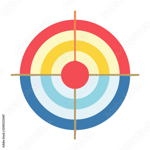 Target with concentric circles and crosshairs