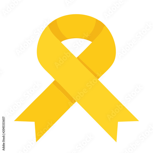 Yellow awareness ribbon symbol