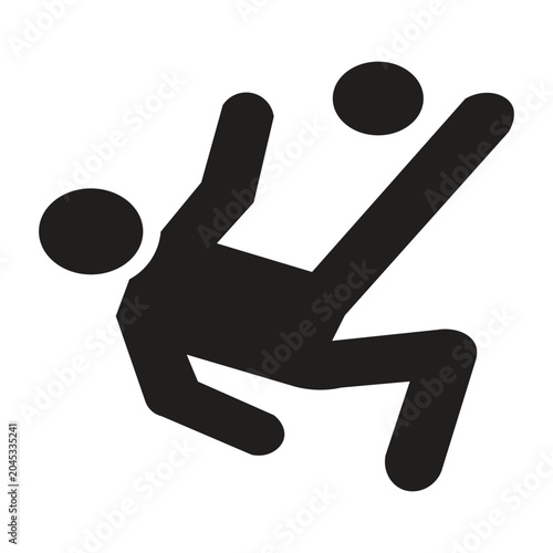 Tableau sur toile silhouette illustration of a person doing a somersault kick A person performing