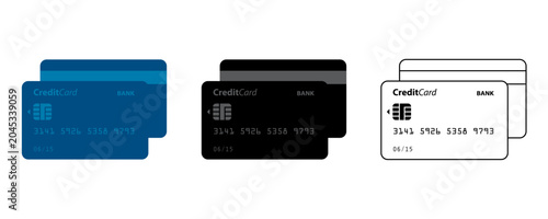 Photos Credit Card Icon Set