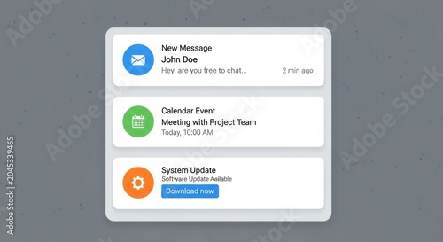 Mobile notification alerts for messages and updates.